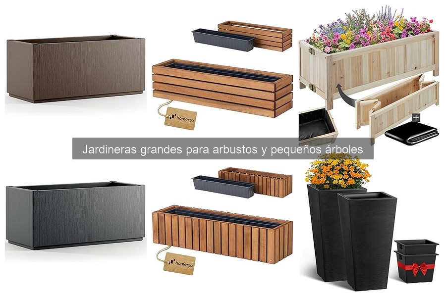 Jardineras grandes alternativas para arbustos en terrazas