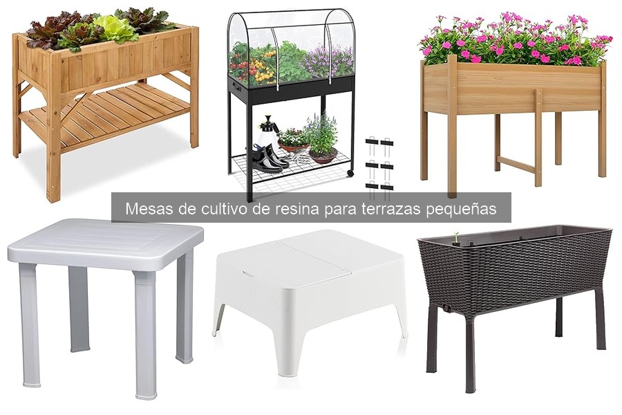 Mantenimiento de mesas de cultivo de resina para terrazas pequeñas