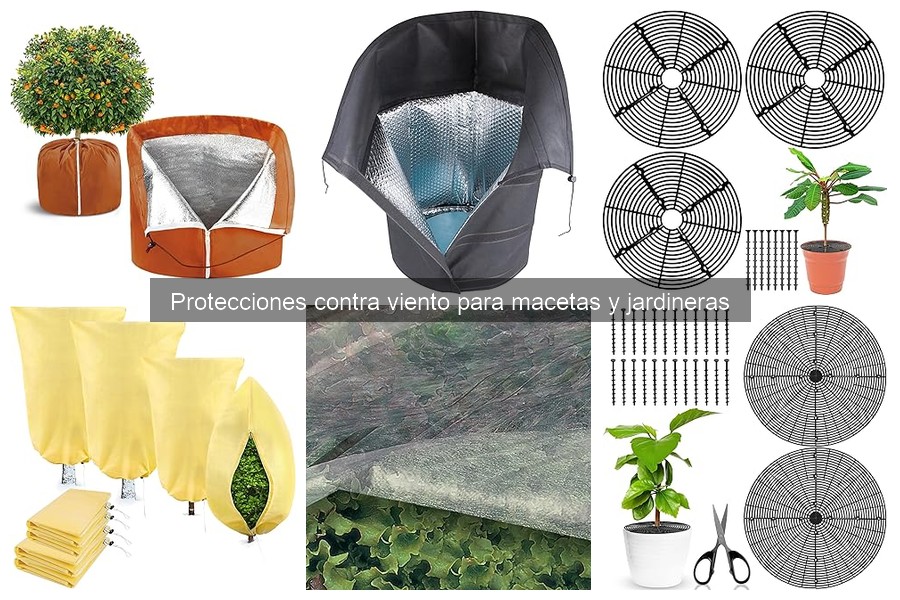 Protecciones contra viento para macetas y jardineras